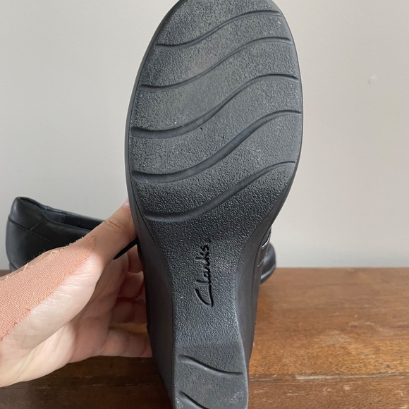 Clark’s leather wedge Maryjane black shoe sz 6 1/2 - Picture 4 of 5